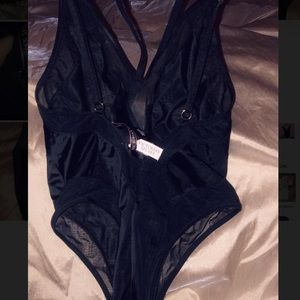 Victoria’s Secret Strappy teddy black bodysuit NWT